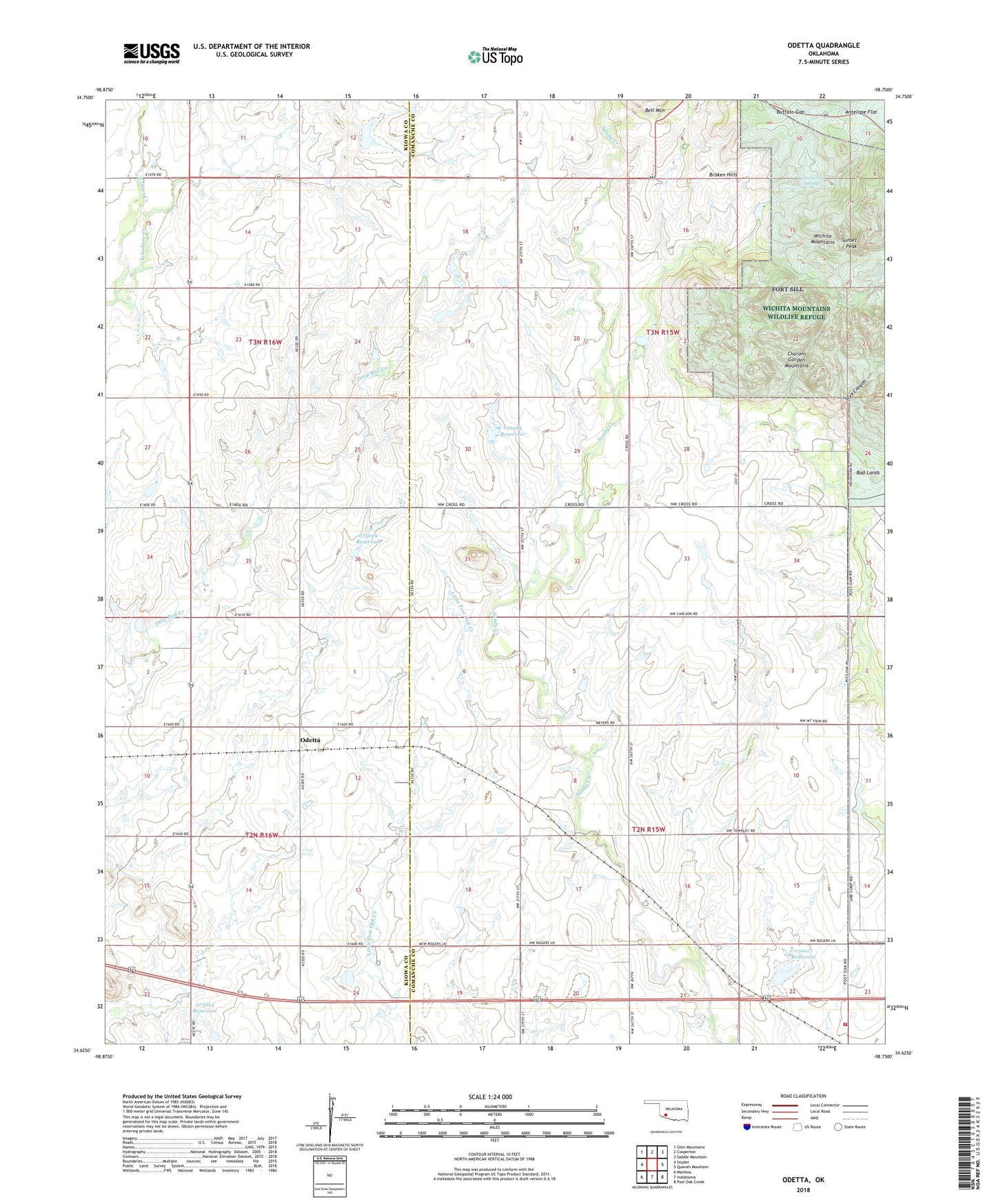 Odetta Oklahoma US Topo Map Image