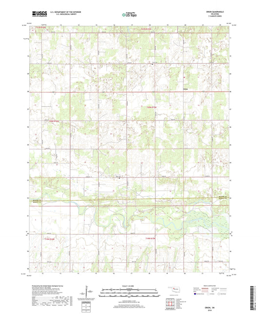Orion Oklahoma US Topo Map Image