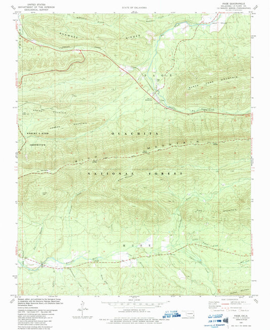 Classic USGS Page Oklahoma 7.5'x7.5' Topo Map Image