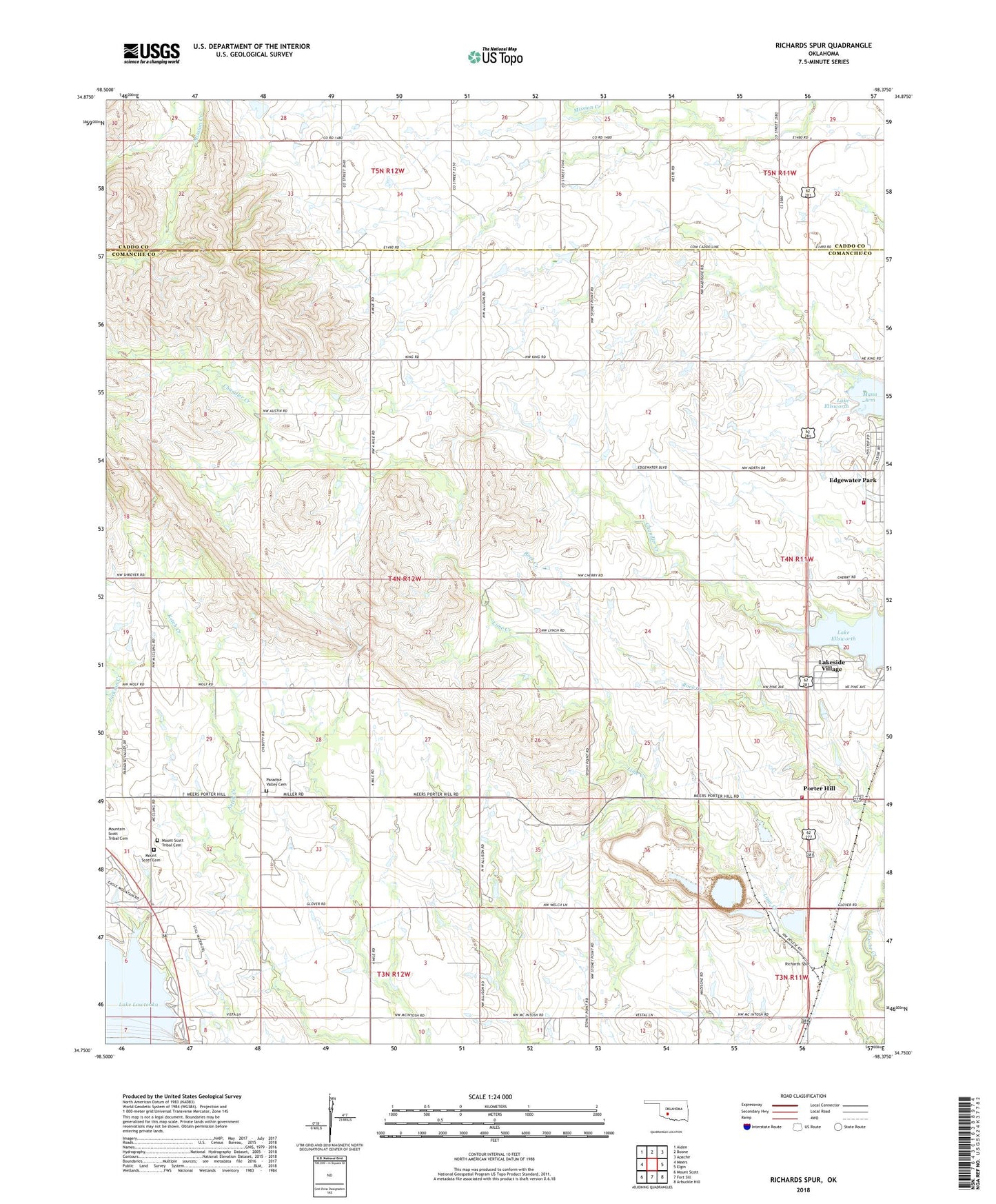 Richards Spur Oklahoma US Topo Map Image