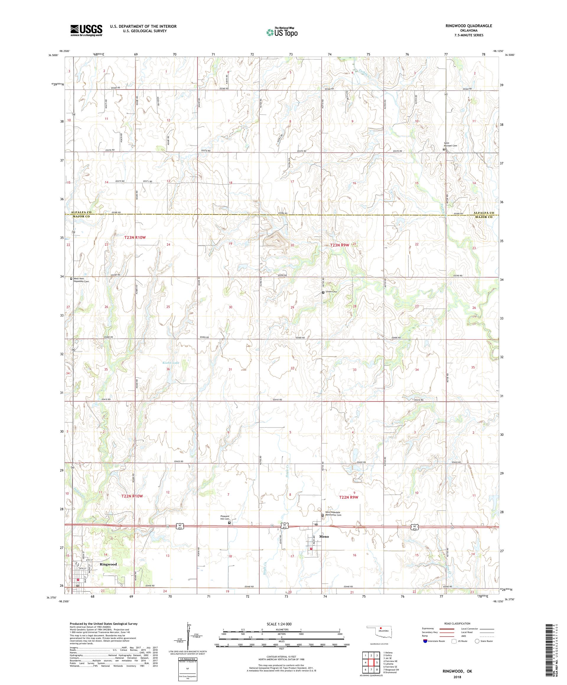 Ringwood Oklahoma US Topo Map – MyTopo Map Store