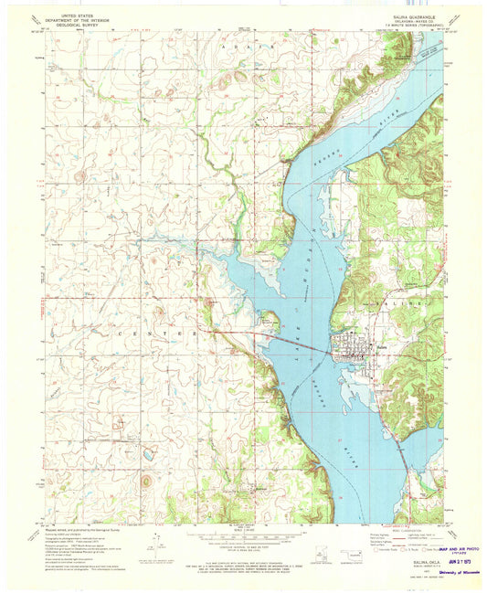Classic USGS Salina Oklahoma 7.5'x7.5' Topo Map Image