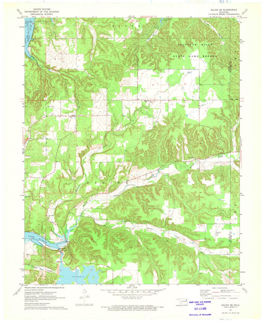 Classic USGS Salina SE Oklahoma 7.5'x7.5' Topo Map Image
