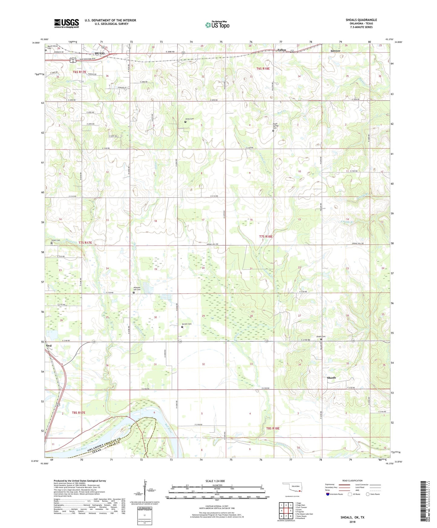 Shoals Oklahoma US Topo Map Image