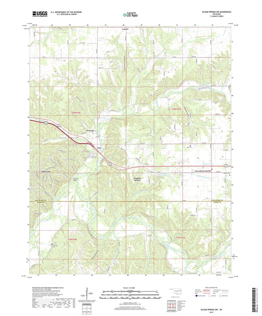 Siloam Springs NW Oklahoma US Topo Map Image