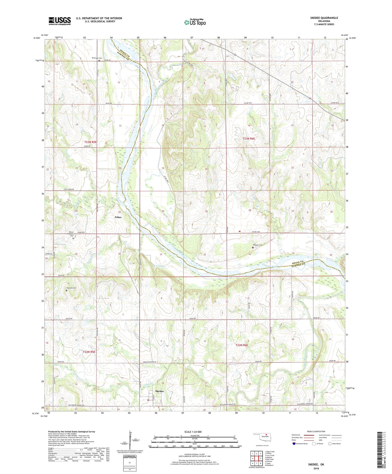 Skedee Oklahoma US Topo Map Image