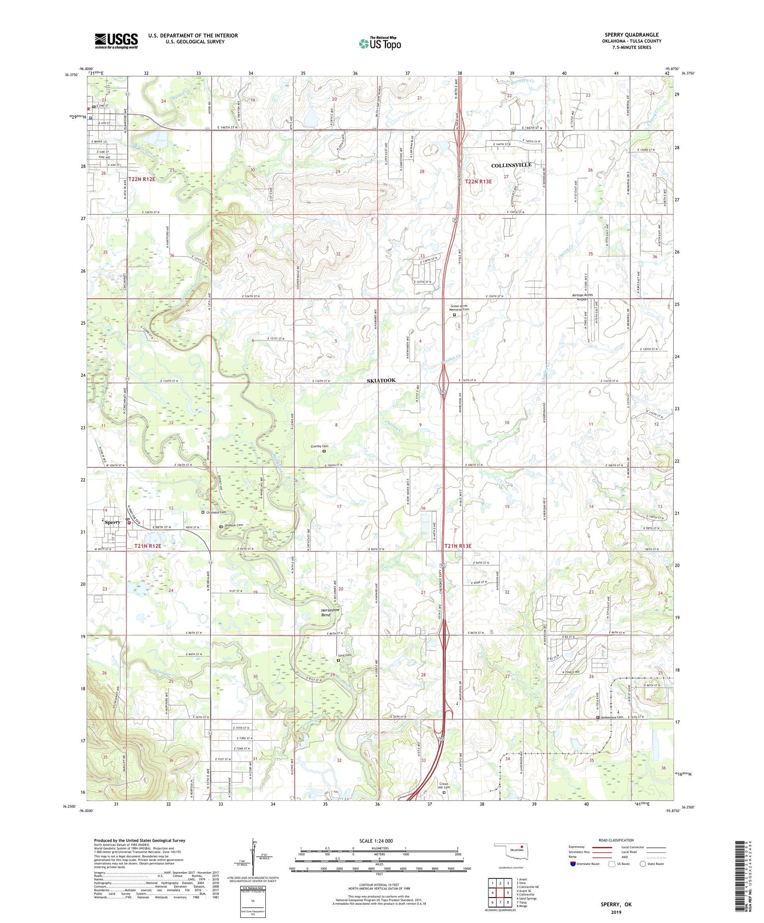 Sperry Oklahoma US Topo Map Image