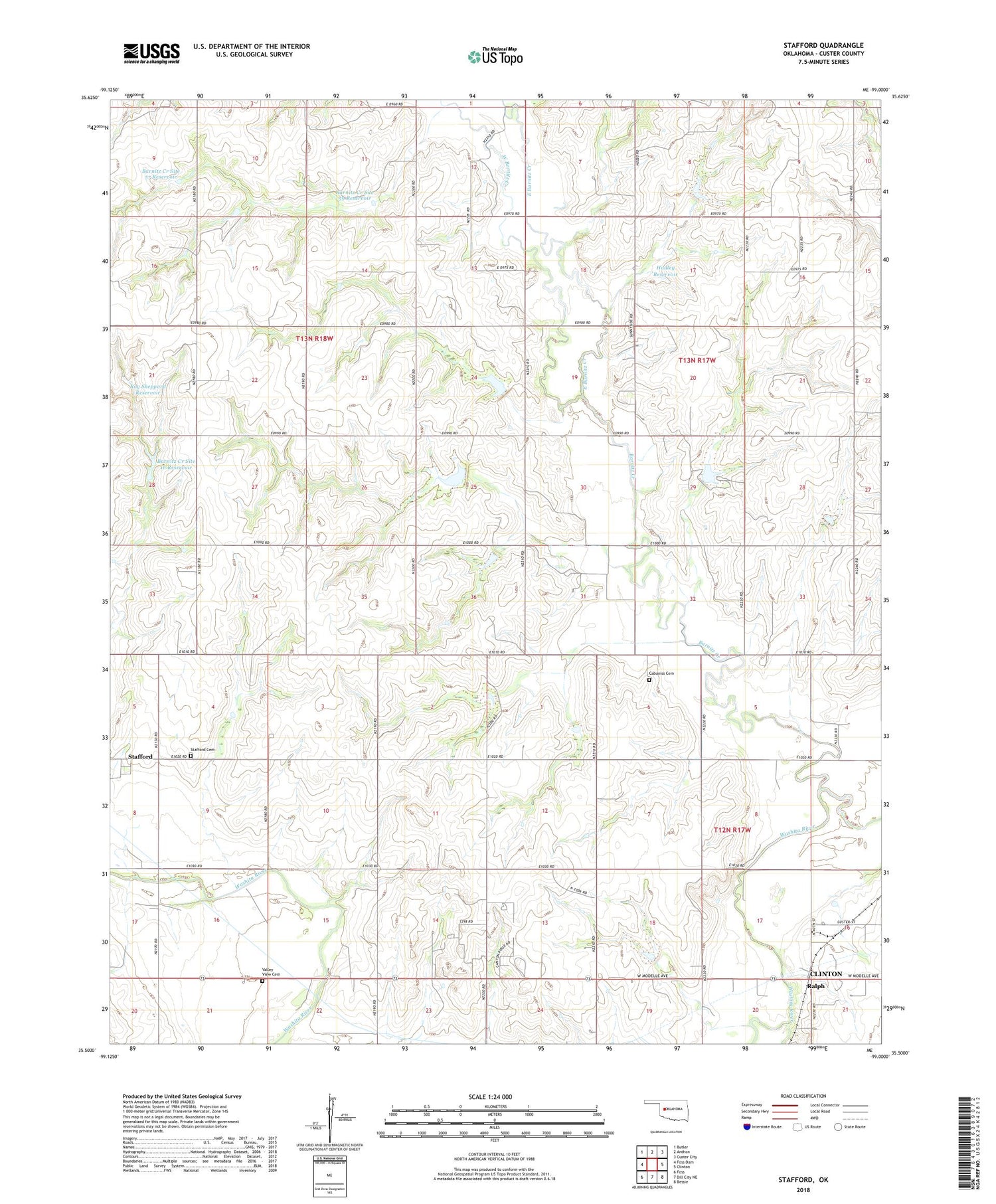 Stafford Oklahoma US Topo Map Image