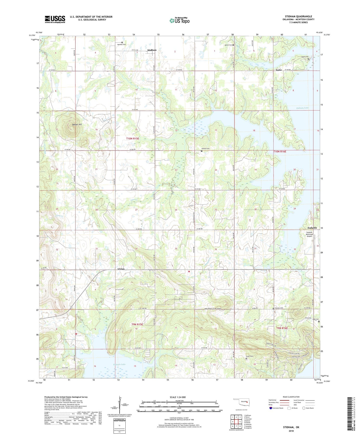 Stidham Oklahoma US Topo Map Image