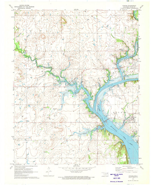 Classic USGS Strang Oklahoma 7.5'x7.5' Topo Map Image