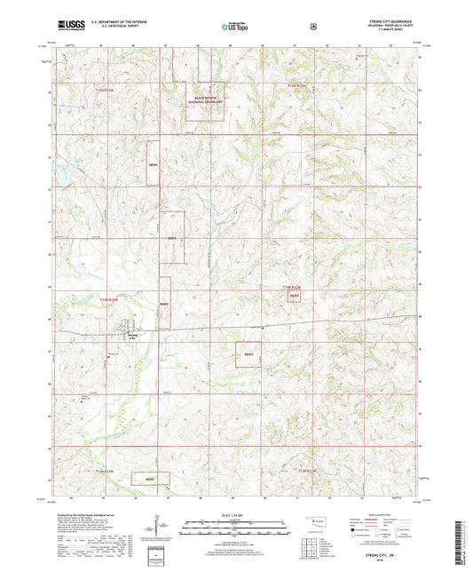Strong City Oklahoma US Topo Map Image