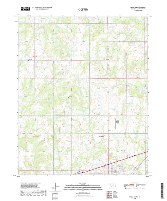 Stroud North Oklahoma US Topo Map Image