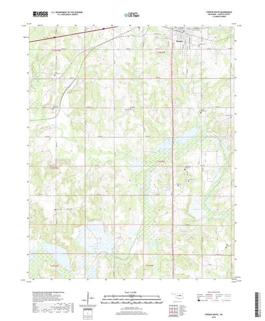 Stroud South Oklahoma US Topo Map Image