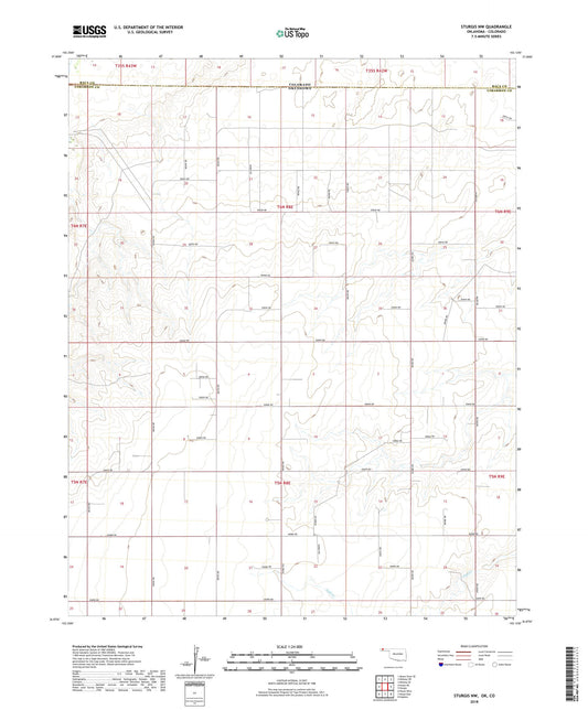 Sturgis NW Oklahoma US Topo Map Image