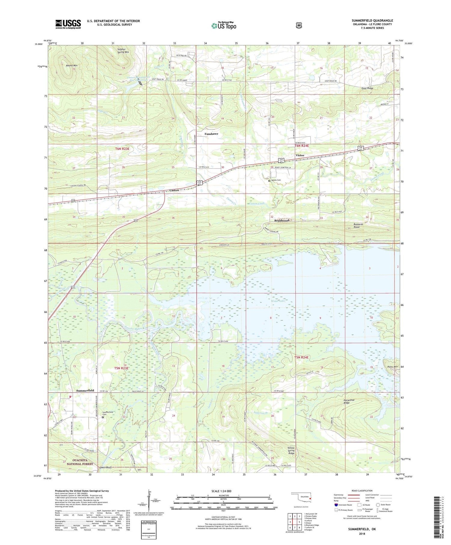 Summerfield Oklahoma US Topo Map Image