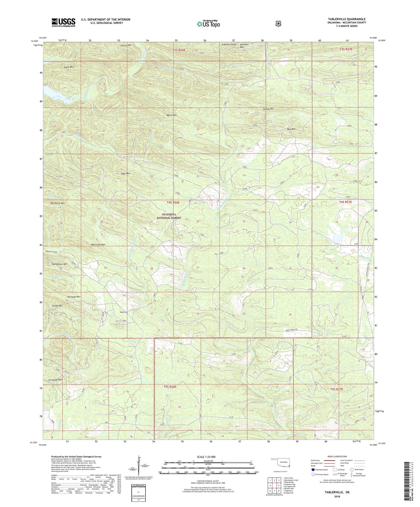 Tablerville Oklahoma US Topo Map Image