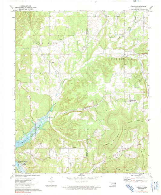 Classic USGS Tailholt Oklahoma 7.5'x7.5' Topo Map Image