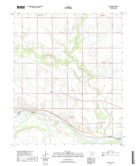Taylor Oklahoma US Topo Map Image