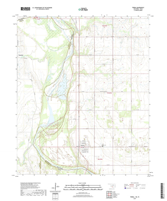 Terral Oklahoma US Topo Map Image