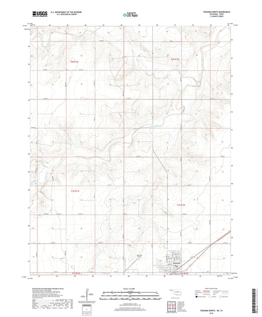 Texhoma North Oklahoma US Topo Map Image