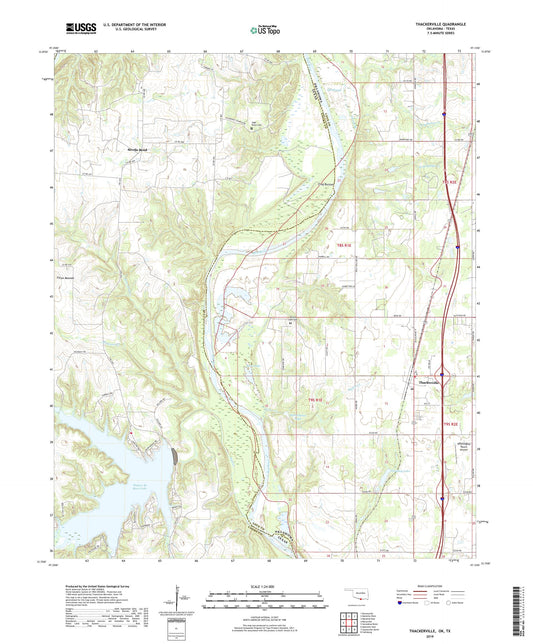 Thackerville Oklahoma US Topo Map Image