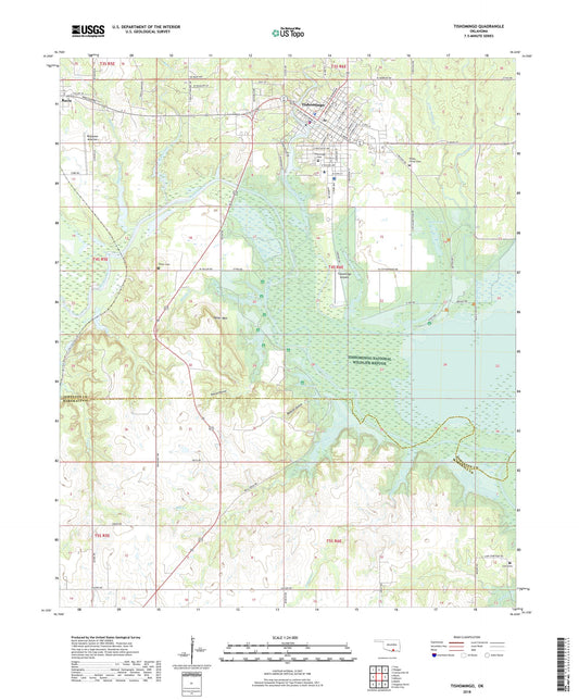 Tishomingo Oklahoma US Topo Map Image