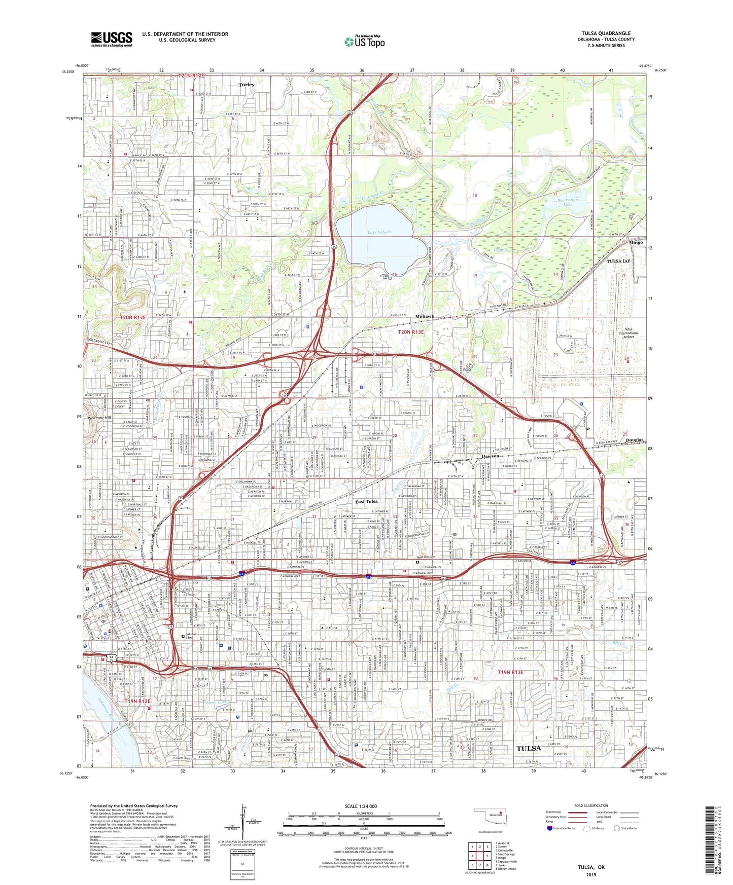 Tulsa Oklahoma US Topo Map Image