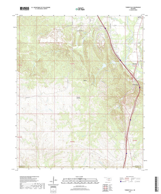 Turner Falls Oklahoma US Topo Map Image