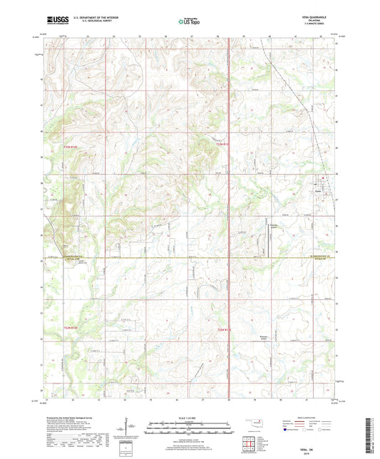 Vera Oklahoma US Topo Map Image