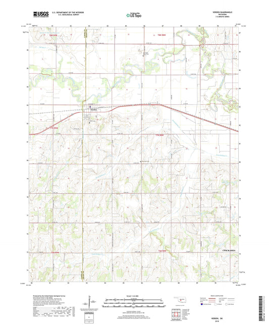 Verden Oklahoma US Topo Map Image