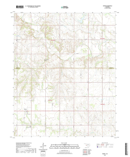 Vinson Oklahoma US Topo Map Image