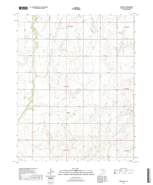 Wakita SW Oklahoma US Topo Map Image