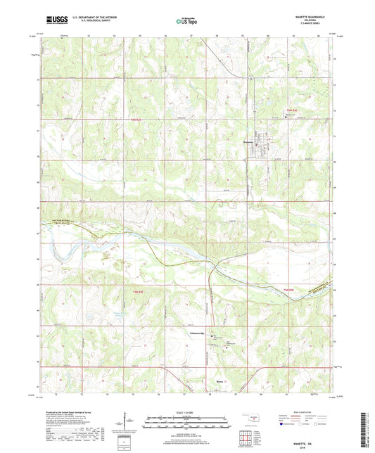 Wanette Oklahoma US Topo Map Image