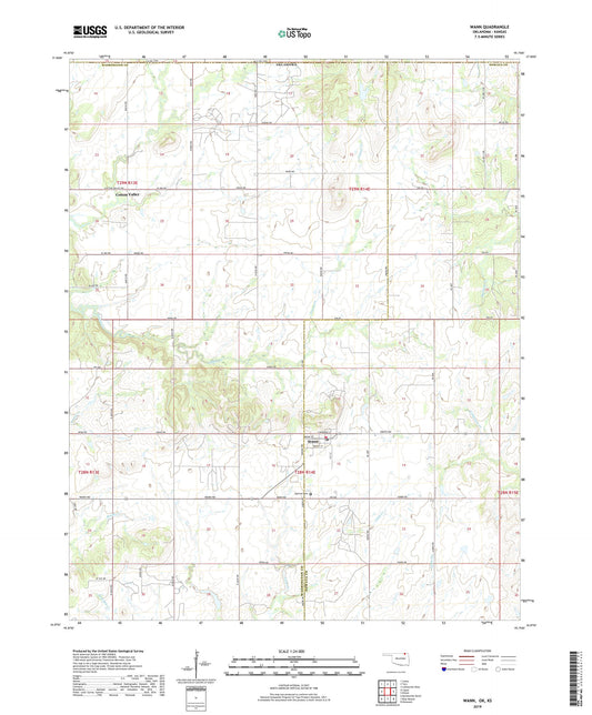 Wann Oklahoma US Topo Map Image