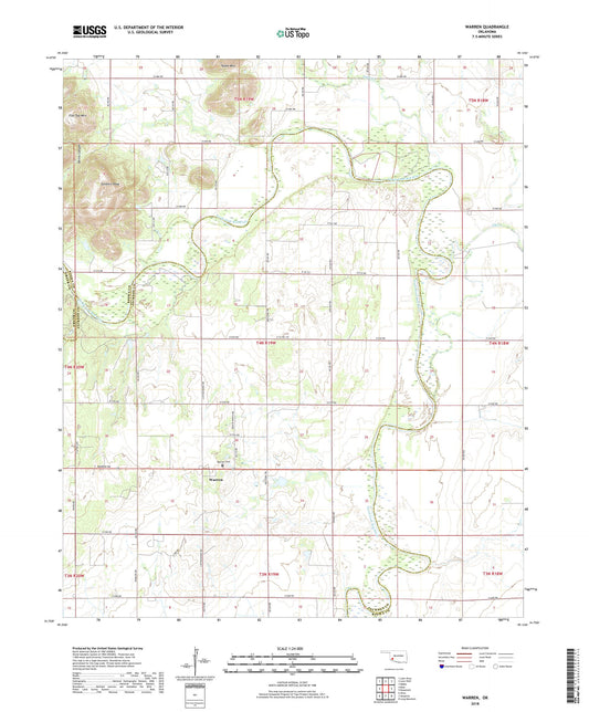 Warren Oklahoma US Topo Map Image