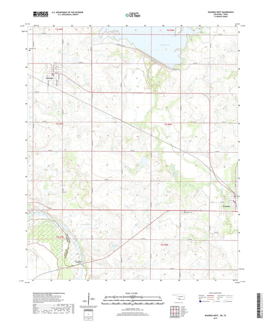 Waurika West Oklahoma US Topo Map Image