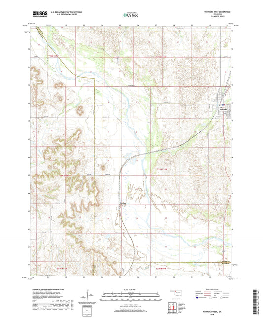 Waynoka West Oklahoma US Topo Map Image