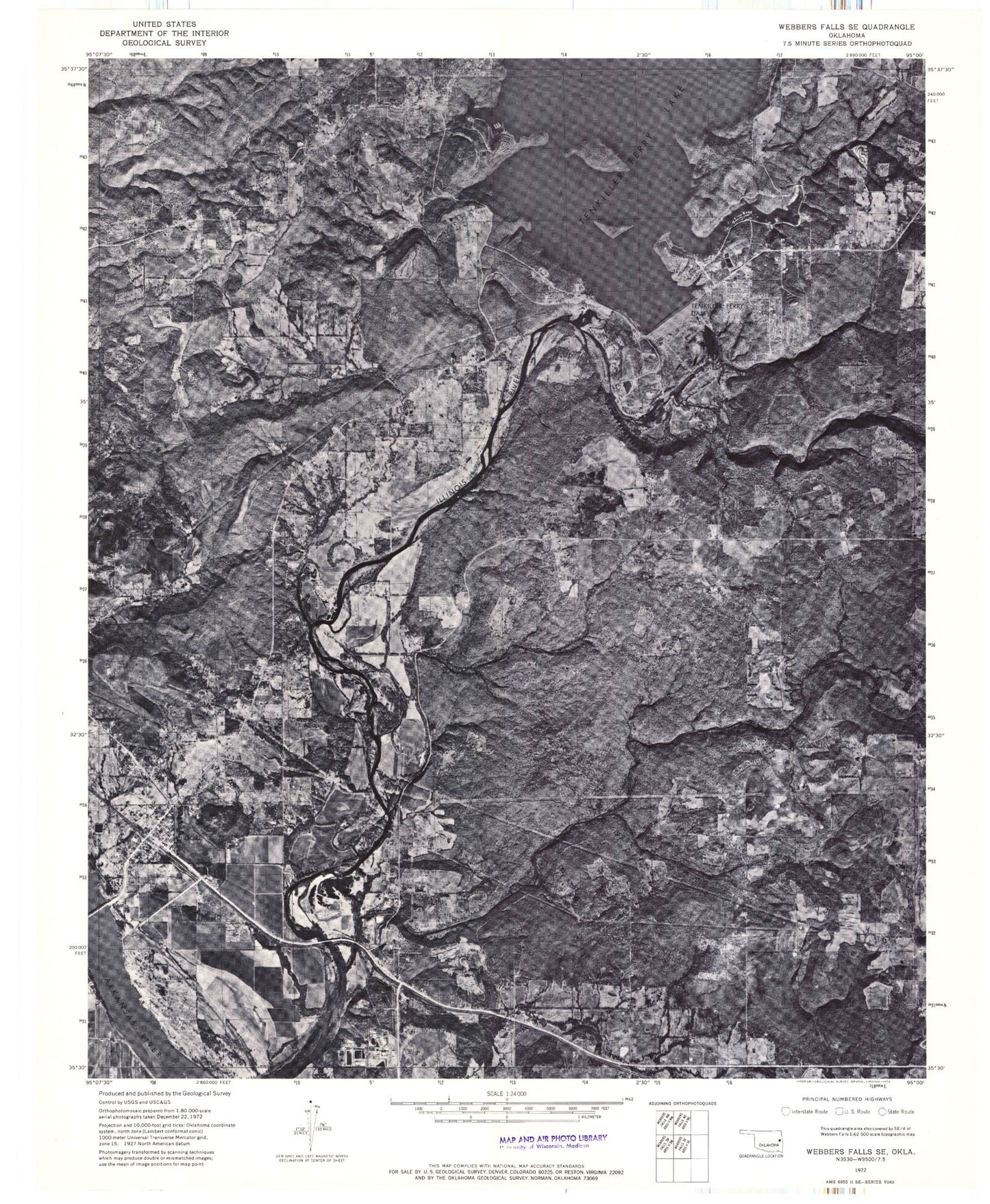 Classic USGS Gore Oklahoma 7.5'x7.5' Topo Map Image