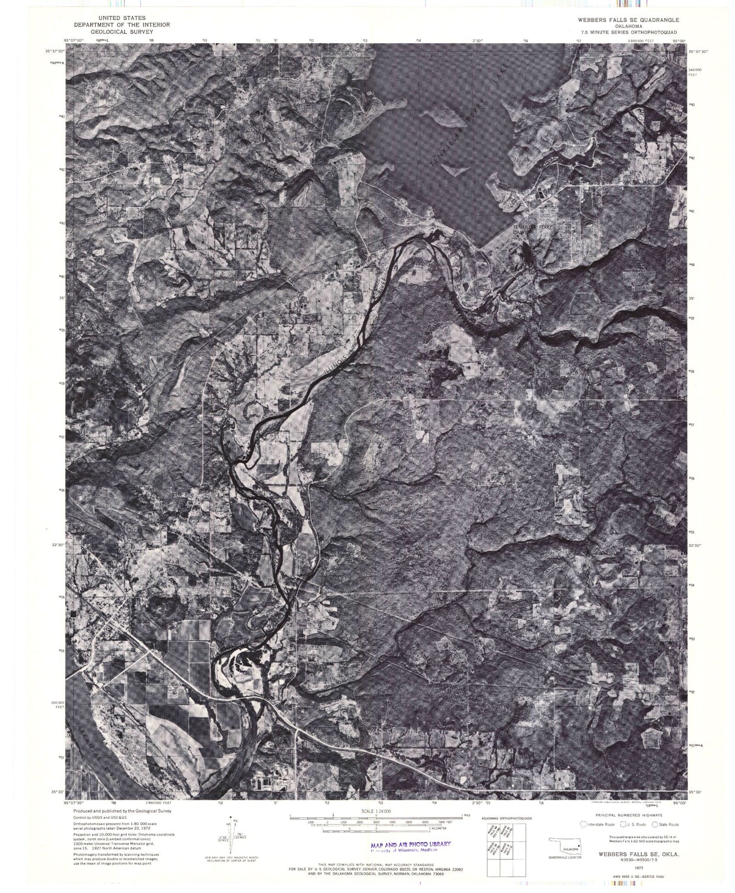 Classic USGS Gore Oklahoma 7.5'x7.5' Topo Map Image