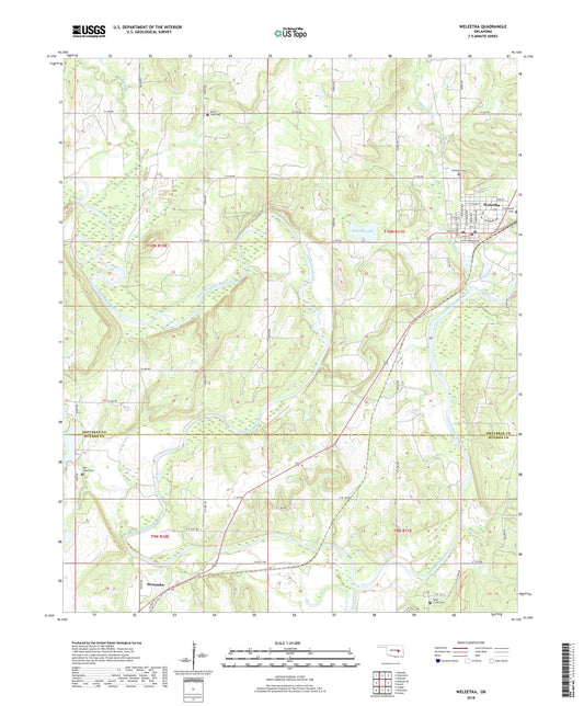 Weleetka Oklahoma US Topo Map Image