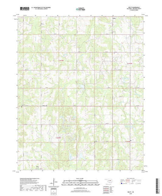 Welty Oklahoma US Topo Map Image