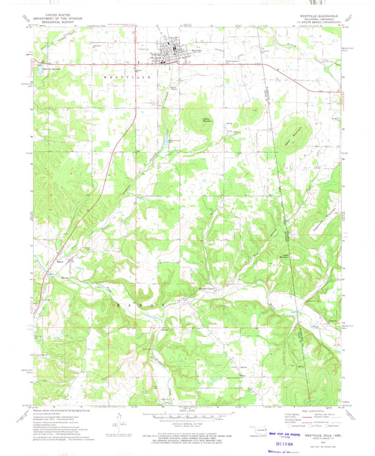Classic USGS Westville Oklahoma 7.5'x7.5' Topo Map Image