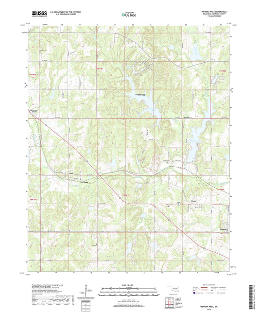Wewoka West Oklahoma US Topo Map Image