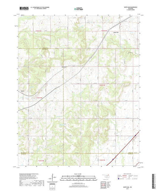 White Oak Oklahoma US Topo Map Image