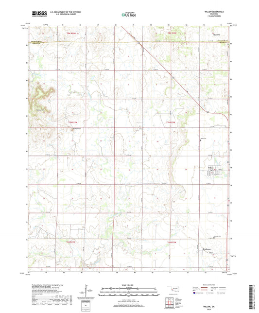Willow Oklahoma US Topo Map Image