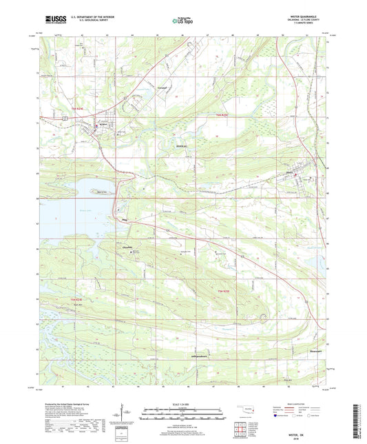 Wister Oklahoma US Topo Map Image
