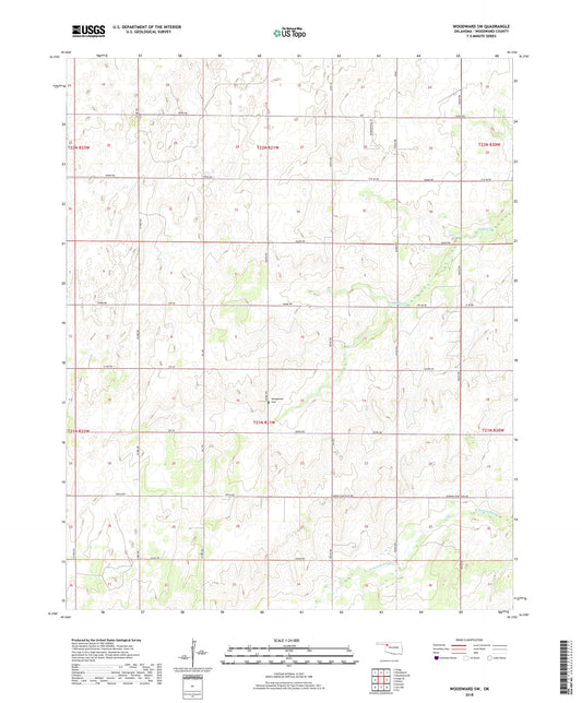 Woodward SW Oklahoma US Topo Map Image