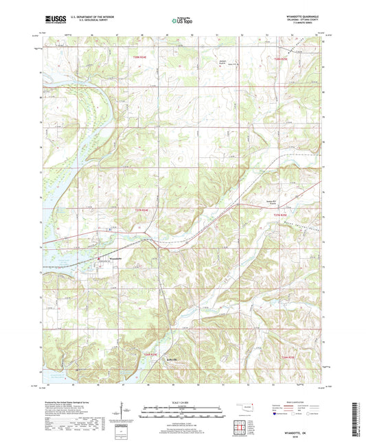 Wyandotte Oklahoma US Topo Map Image