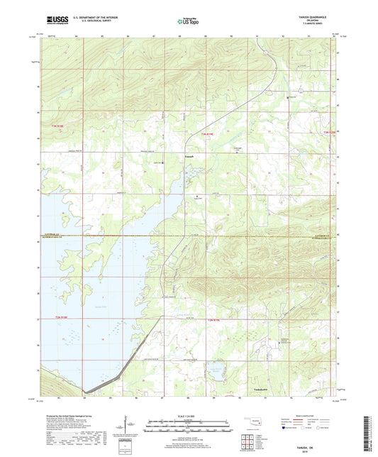 Yanush Oklahoma US Topo Map Image