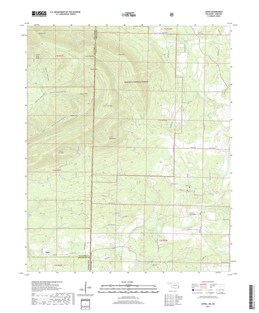 Zafra Oklahoma US Topo Map Image